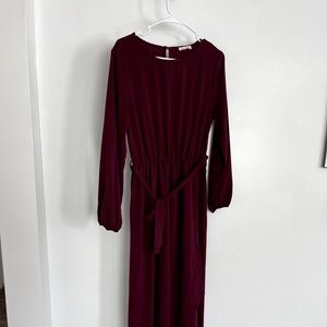 Womens maxi faux wrap dress